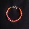 Pulsera eslabones doble con spondylus lila y rojo