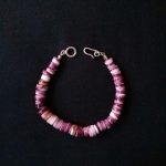 Pulsera spondylus lila y broche de plata