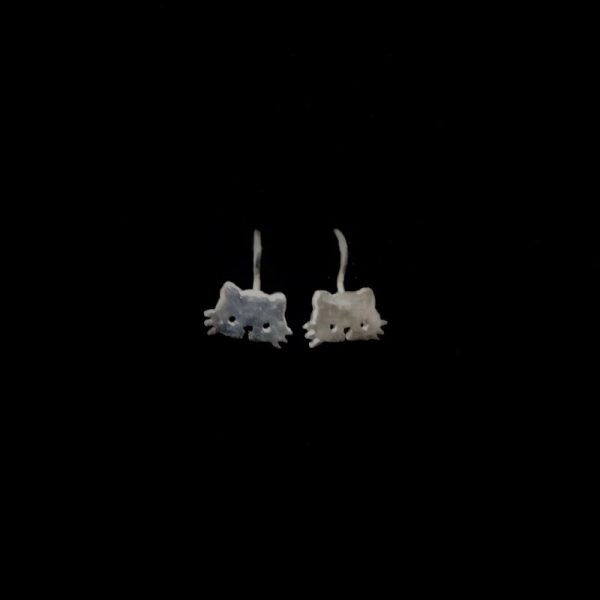 Aretes de plata gatos