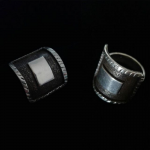 Anillo de plata placas cuadradas