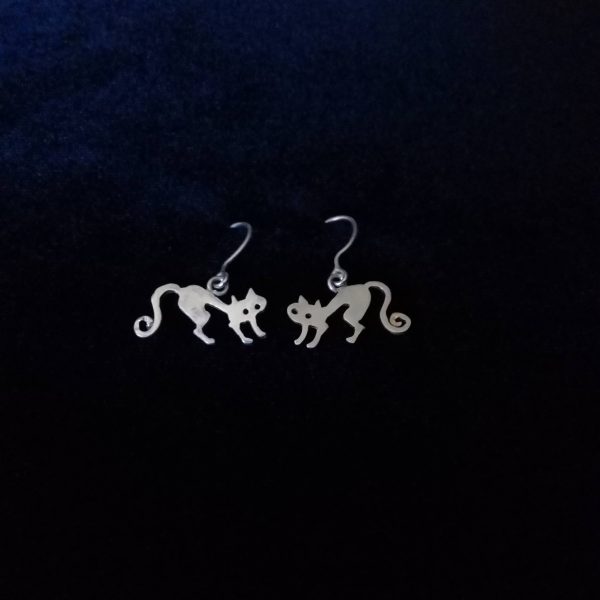 Aretes de plata gatos