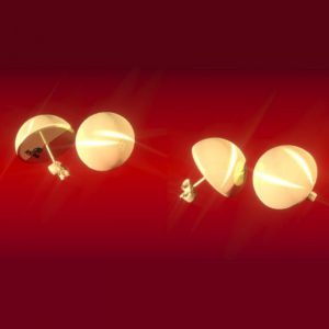 Aretes de oro media esfera