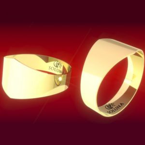 Anillo de oro placa lisa