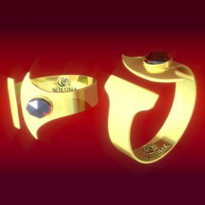 Anillo de Oro abierto con Granate