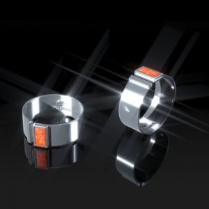 Anillo de Plata y spondylus naranja.