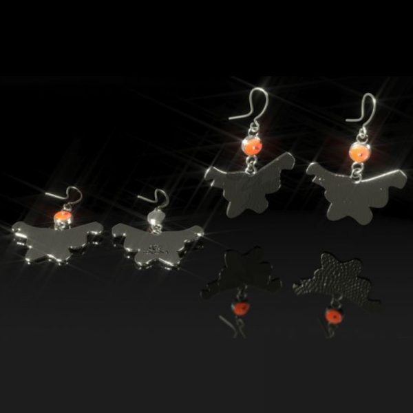 Aretes de Plata con spondylus rojo