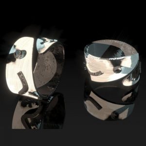 Anillo de Plata Serpiente Negra