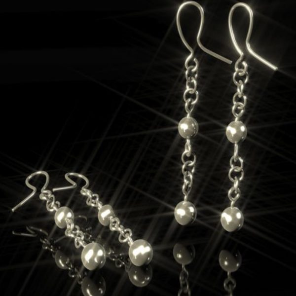 Aretes de Plata cadena y esferas