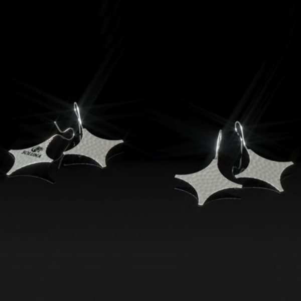 Aretes de Plata Estrella cuatro puntas