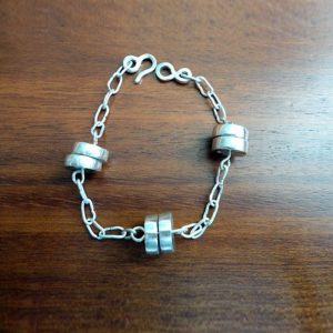 Pulsera de Plata con eslabones y rodelas