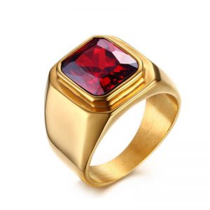 Anillo de oro Graduación con Rubí