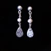 Aretes de Plata largos con perlas