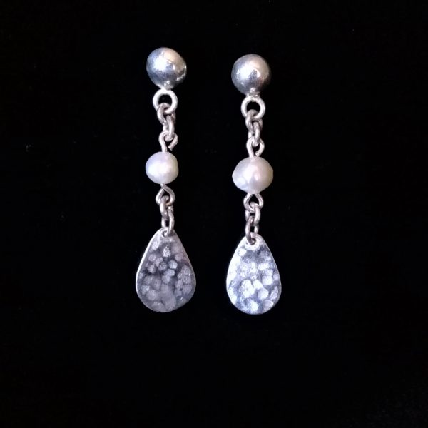 Aretes de Plata largos con perlas Aretes de Plata largos con perlas