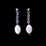 Aretes de Plata con perlas ovaladas