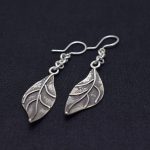 "Hojas Secas" Aretes de Plata Pura en Forma de Hojas