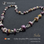 “Sicilia” Collar de plata 999 y spondylus lila