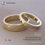 “Roma” Aros  de Matrimonio Martillados Oro 18K