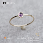 “File” Aro de Oro 18K con Amatista