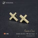 "Santa Cruz" Aretes de Oro 18k tipo topo
