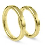 “Amore” Aros de alianza de plata 999 con baño en oro 18k