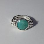 “Calma” Anillo de plata 999 y amazonita