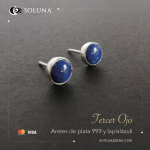 “Tercer ojo” Aretes de plata 999 y lapislázuli