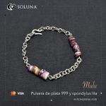 “Mulu” Pulsera de plata 999 y spondylus lila