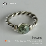 “Pensante” Anillo de plata 999 y ópalo andino