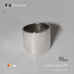 “Mao” Anillo ancho de plata 999