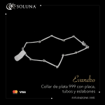 "Evandro" Collar de plata 999 con placa, tubos y eslabones