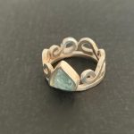 "Generosity and Consciousness" 999 silver ring and blue tourmaline