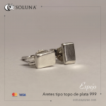 "Espejo" Aretes tipo topo de plata 999