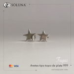 "Fugaz" Aretes tipo topo de plata 999