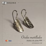 "Óvalos martillados" Aretes de plata 999