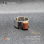 "Magma" Anillo de plata 999 y spondylus naranja