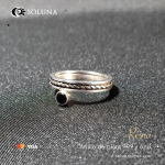 "Reina" Anillo de plata 999 y ónix