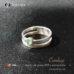 "Condesa" Anillo de plata 999 y esmeralda