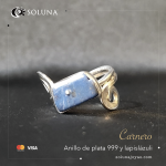"Carnero" Anillo de plata 999 y lapislázuli