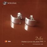 "Delfos" Aretes curvos de plata 999