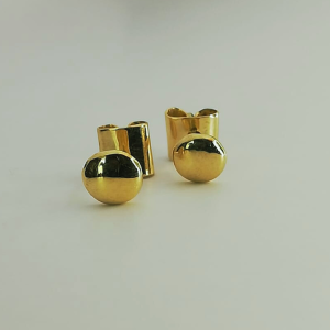 "Idalia" Aretes redondos planos en Oro 18k tipo topo